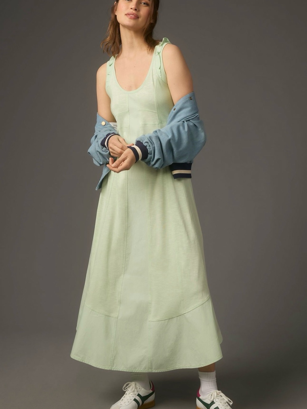 Anthropologie Sleeveless Maxi Dress in Mint Green NEW